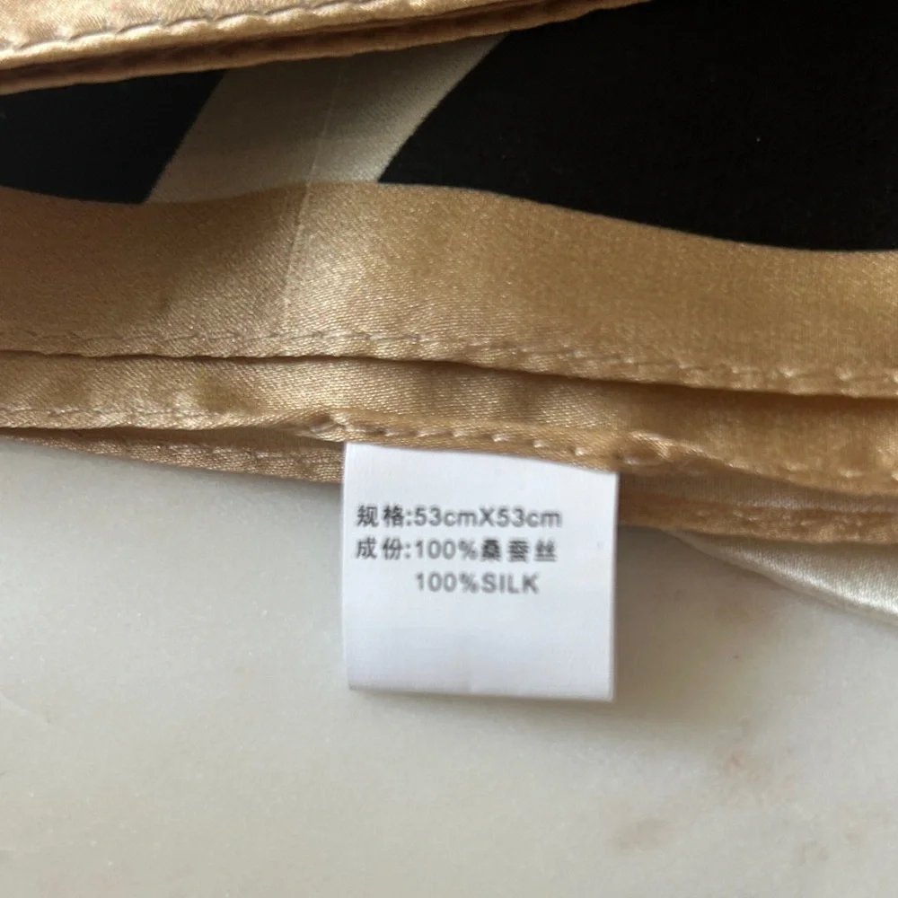 Elegant Black and Gold silk Floral‎ Scarf